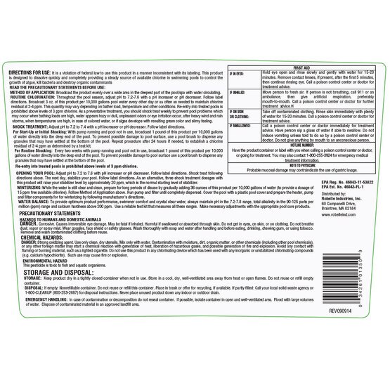 Robelle Chlorinating Granules 50 Lbs Chlorine Granular Pool Cover