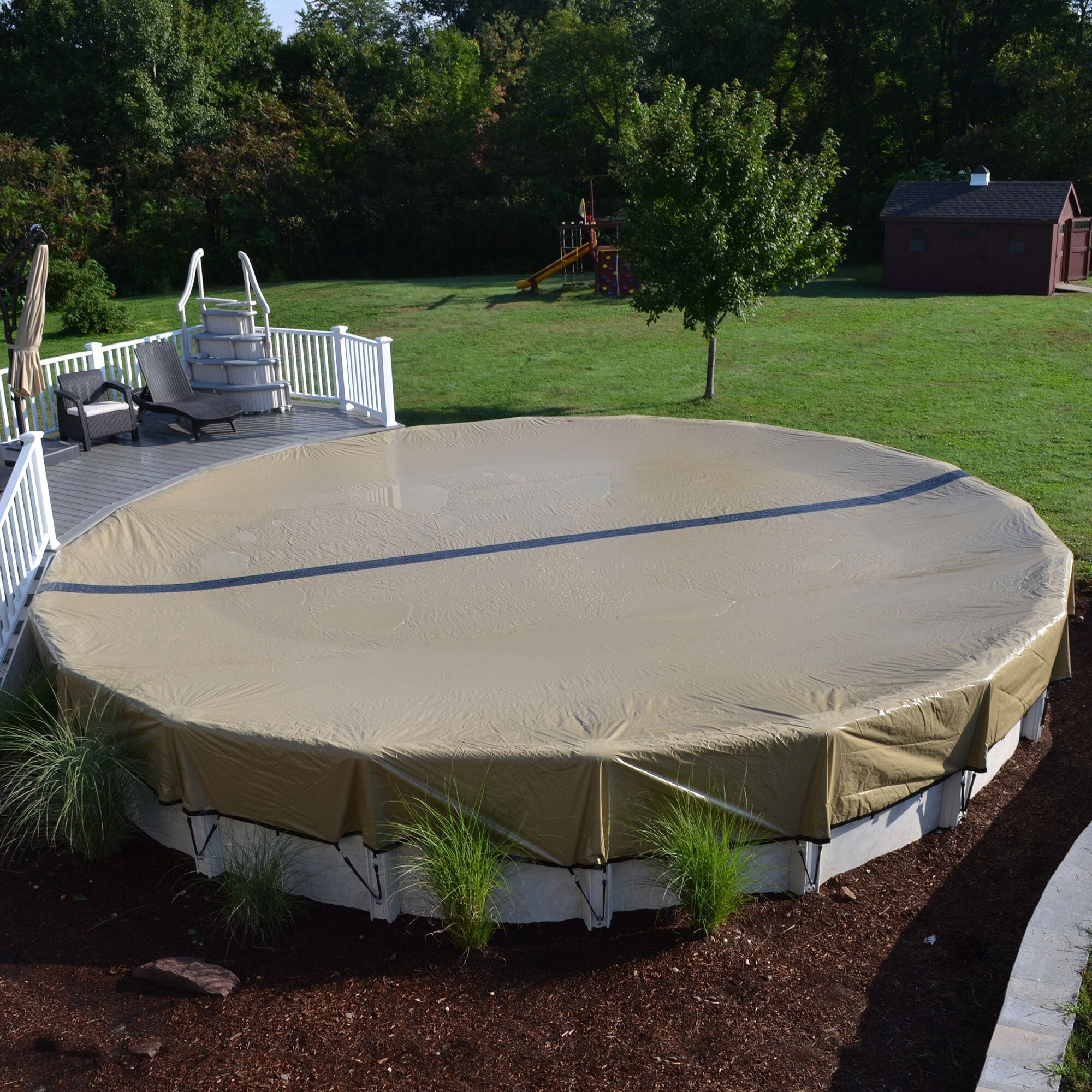 HPI Ultimate Solid with Mesh Drain 21' Round Winter Pool Cover